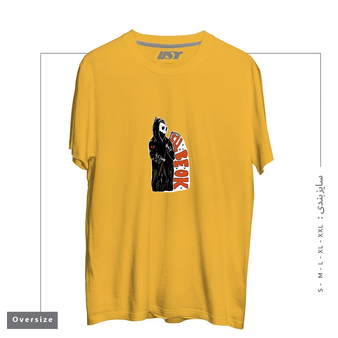 تیشرت اورسایز طرح GRIM REAPER HEARTBREAK