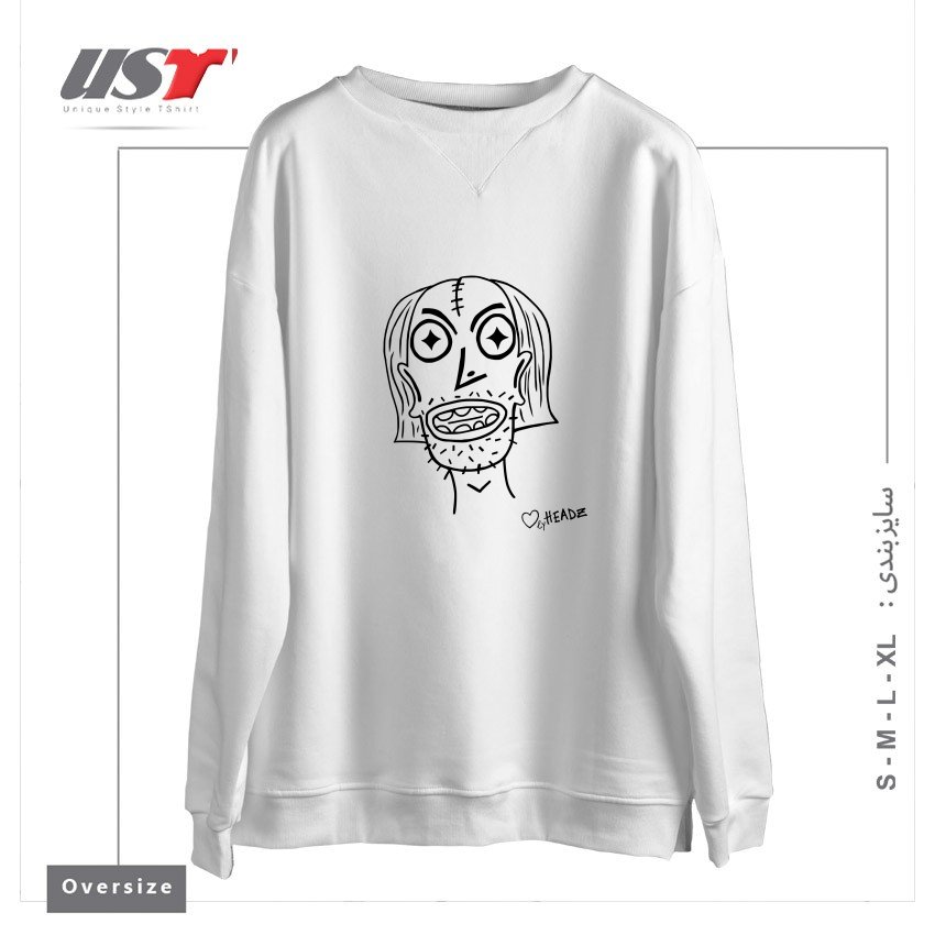 طرح HALLOWEEN FAT BOB سوییشرت اورسایزرنگ سفید