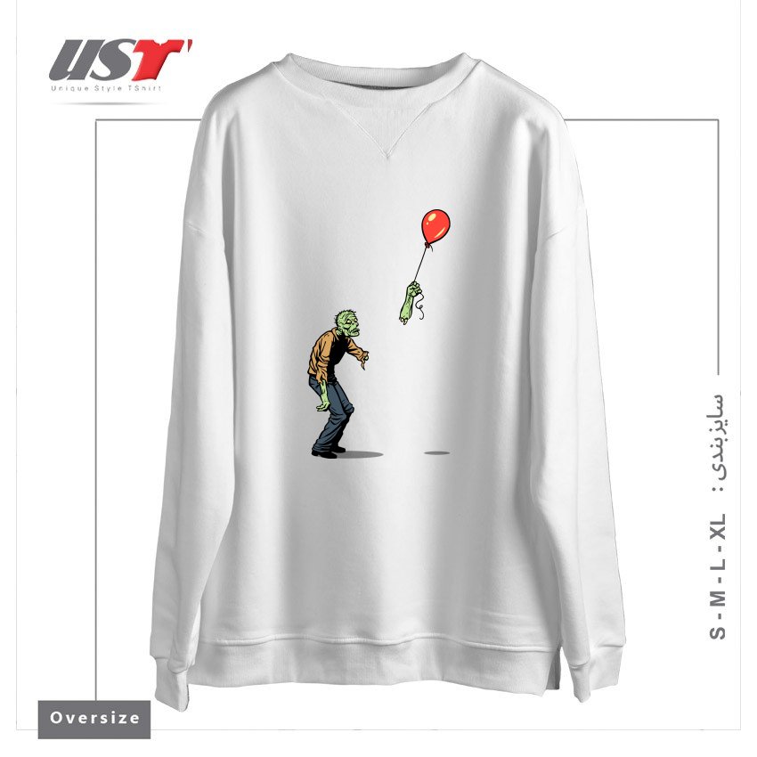 سوییشرت اورسایز طرح HAPPINESS IS FLEETING