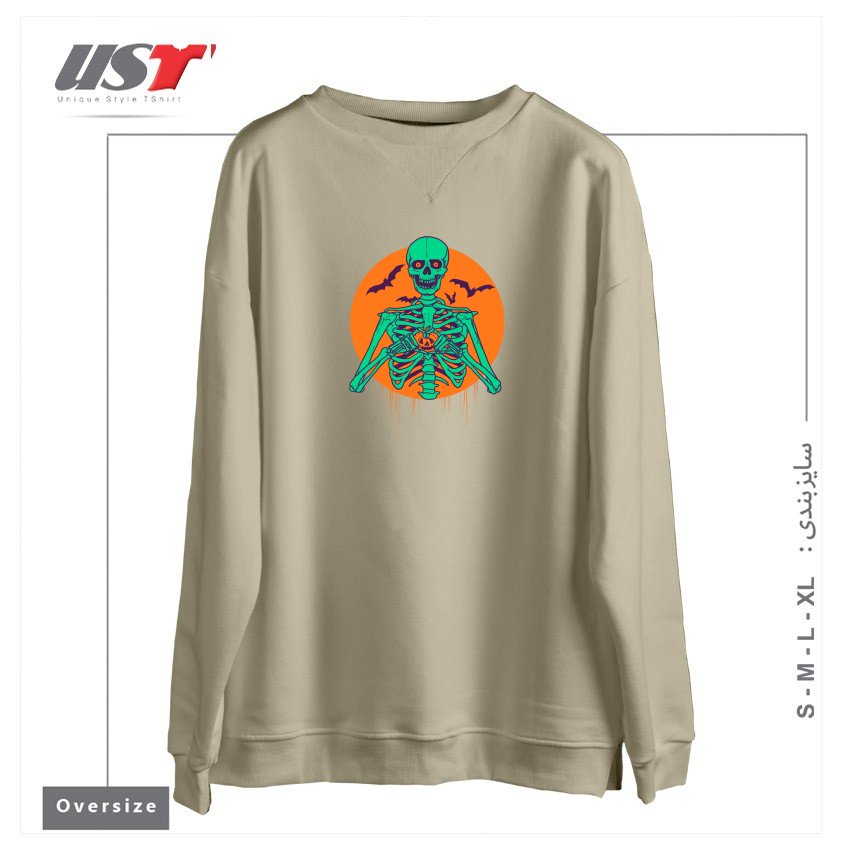 سوییشرت اورسایز طرح I LOVE HALLOWEEN