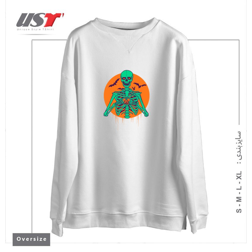 سوییشرت اورسایز طرح I LOVE HALLOWEEN