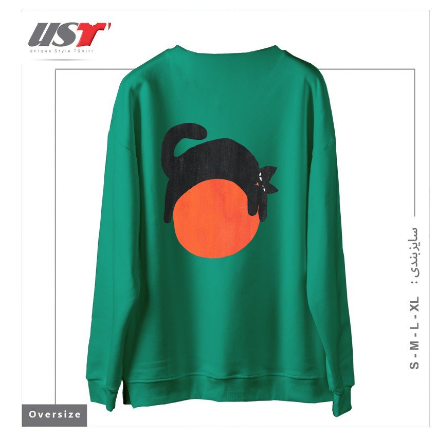 طرح MOOD سوییشرت اورسایزرنگ سبز سدری