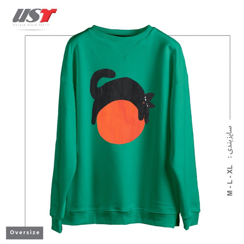 طرح MOOD سوییشرت اورسایزرنگ سبز سدری