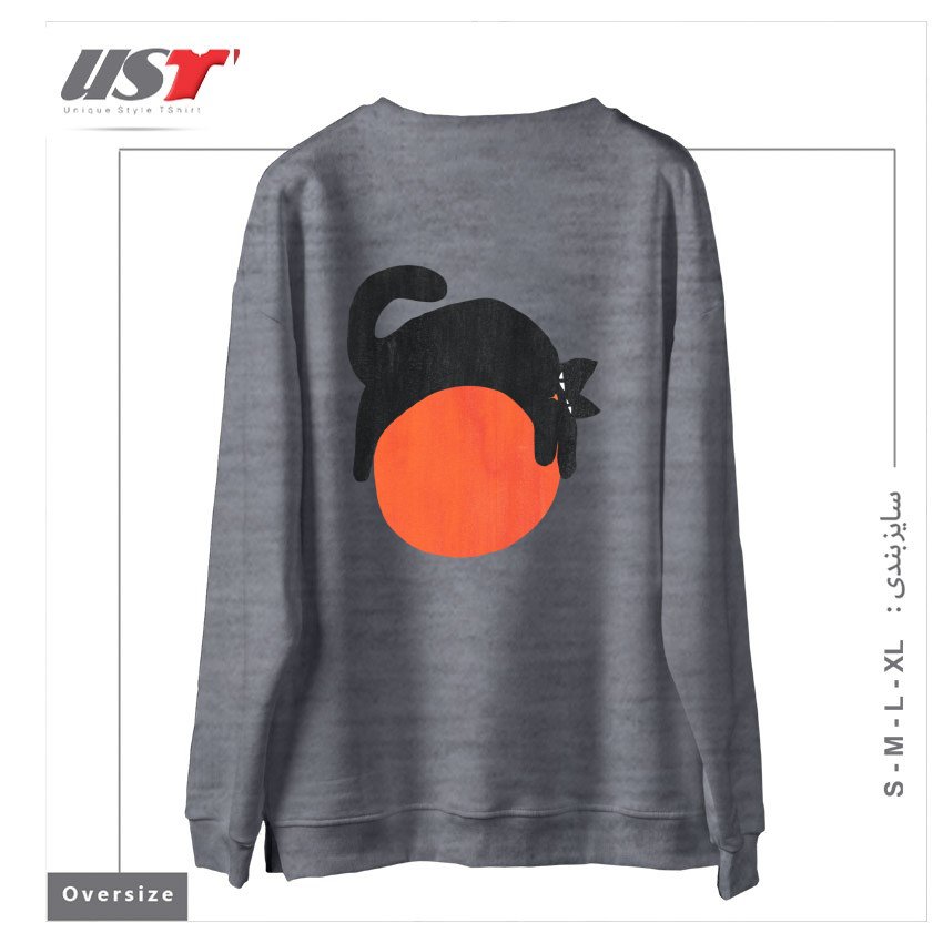 طرح MOOD سوییشرت اورسایزرنگ طوسی ملانژ