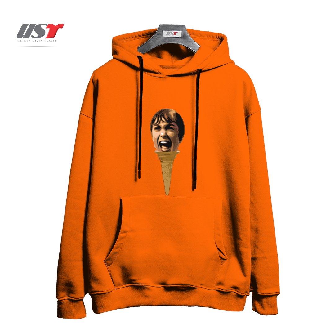 طرح I SCREAM ICE CREAM هودی اورسایزرنگ نارنجی