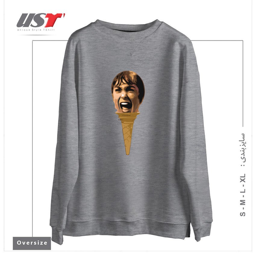 سوییشرت اورسایز طرح I SCREAM ICE CREAM
