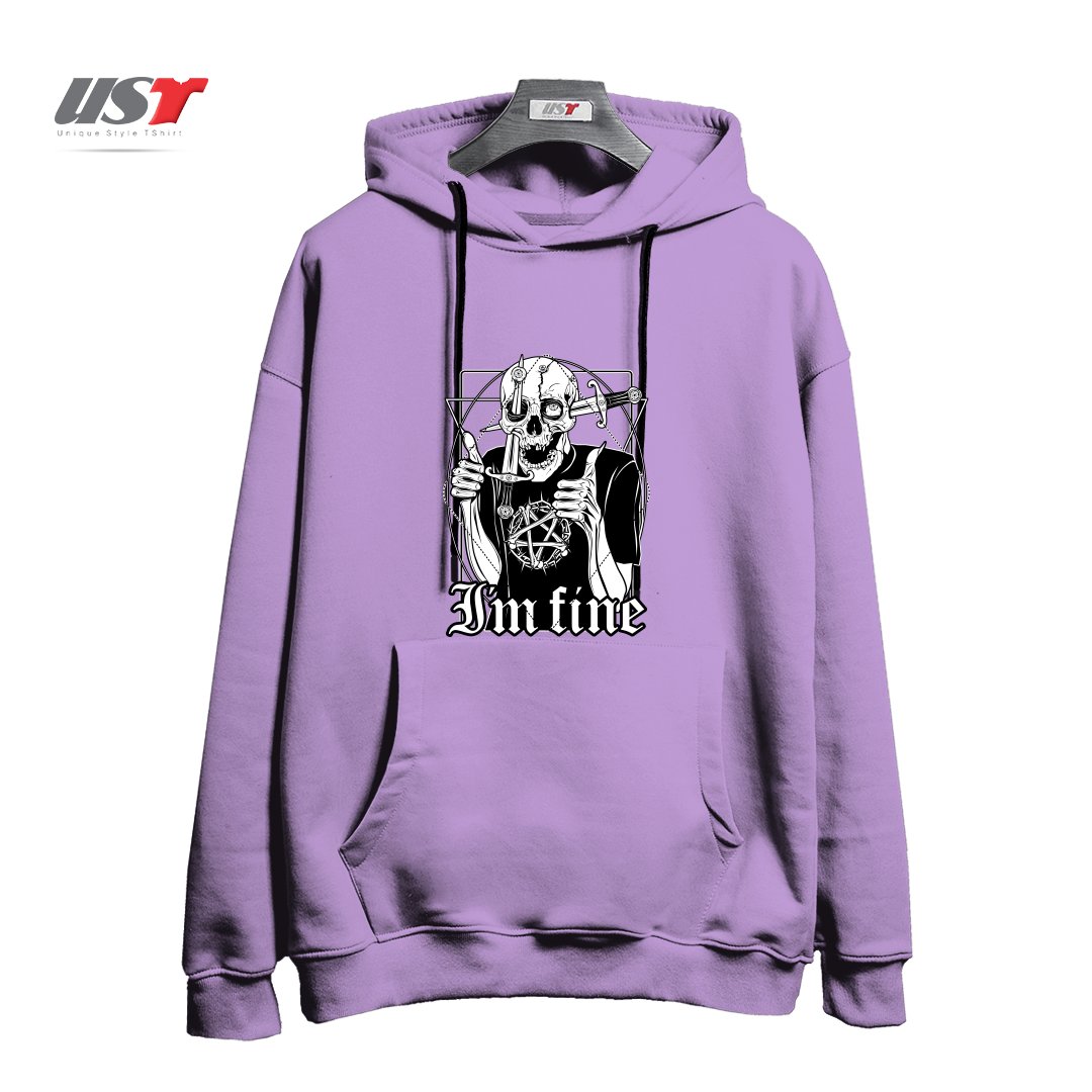طرح I'M FINE هودی اورسایزرنگ یاسی