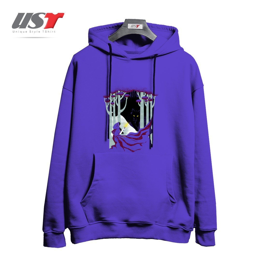 طرح INTO THE WOODS هودی اورسایزرنگ بنفش