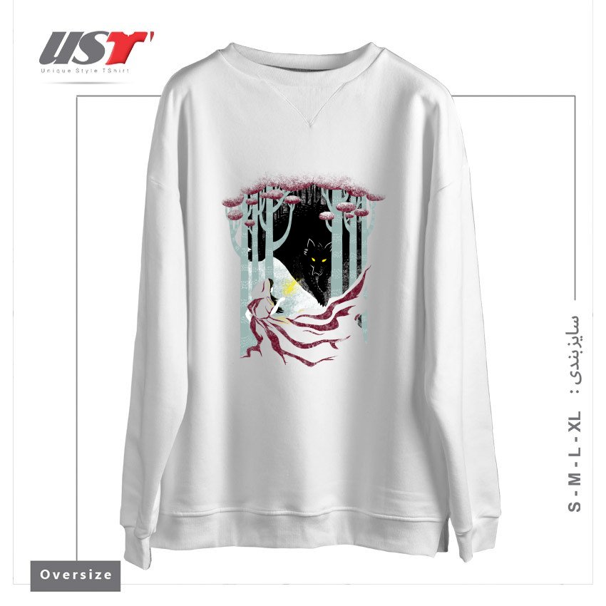 سوییشرت اورسایز طرح INTO THE WOODS