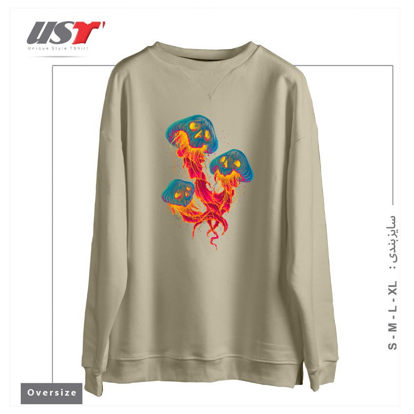 سوییشرت اورسایز طرح JELLYSKULL