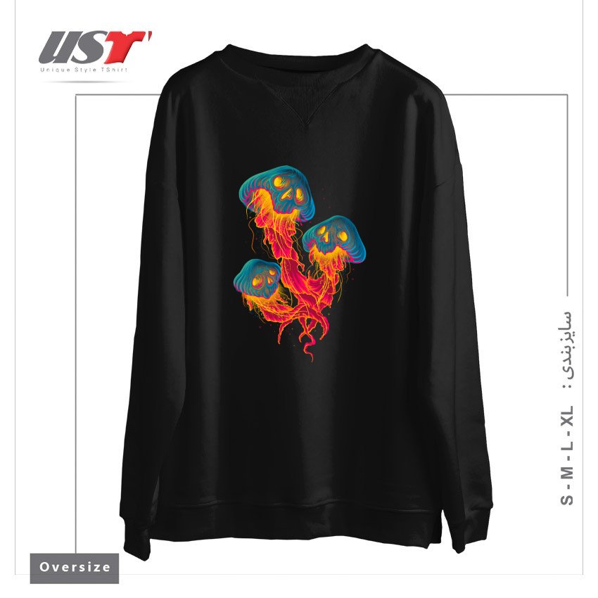 سوییشرت اورسایز طرح JELLYSKULL