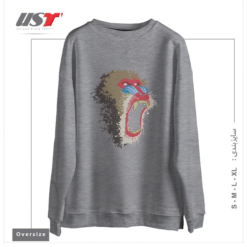 سوییشرت اورسایز طرح MANDRILLUS SPHINX