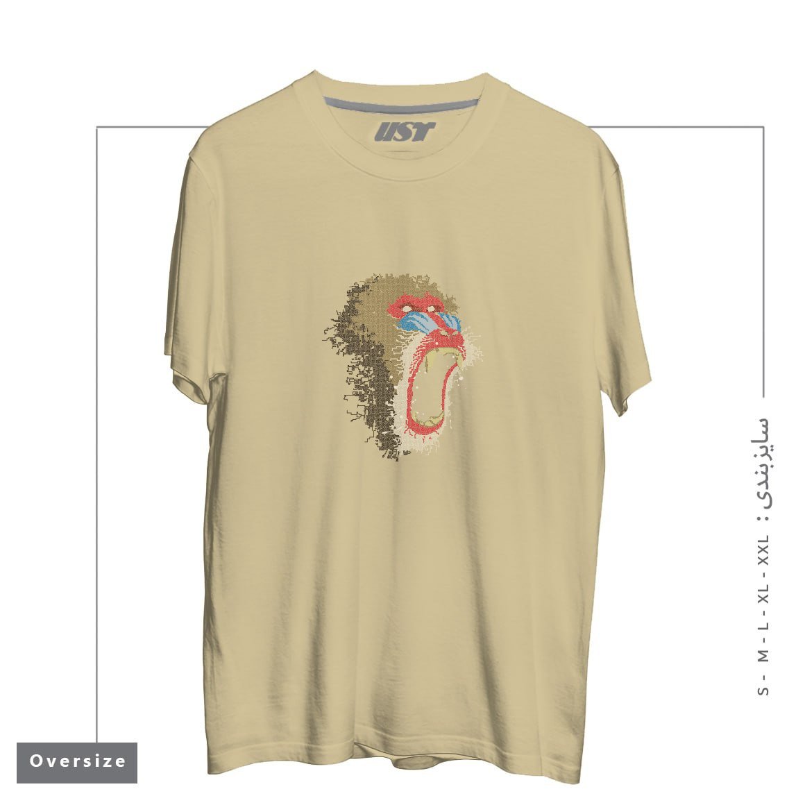 تیشرت اورسایز طرح MANDRILLUS SPHINX