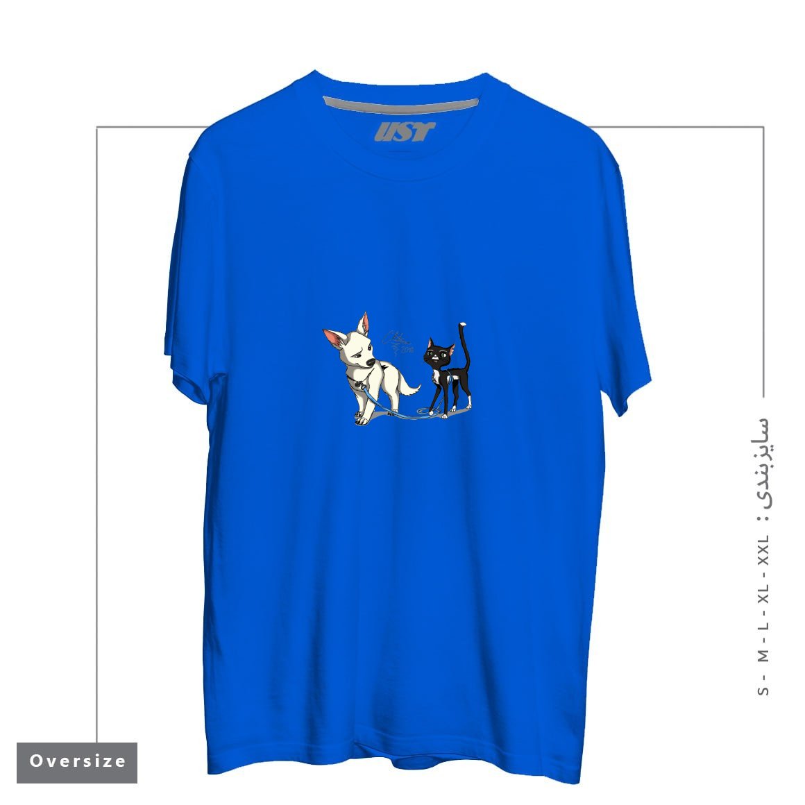 تیشرت اورسایز طرح BOLT AND MITTENS