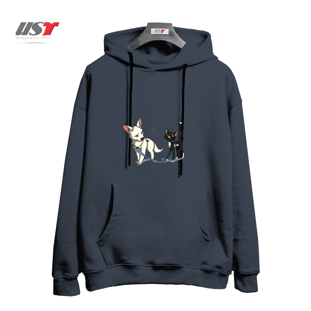 طرح BOLT AND MITTENS هودی اورسایزرنگ دودی