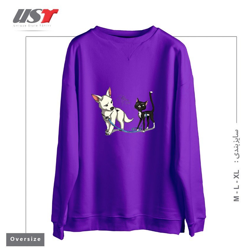 سوییشرت اورسایز طرح BOLT AND MITTENS