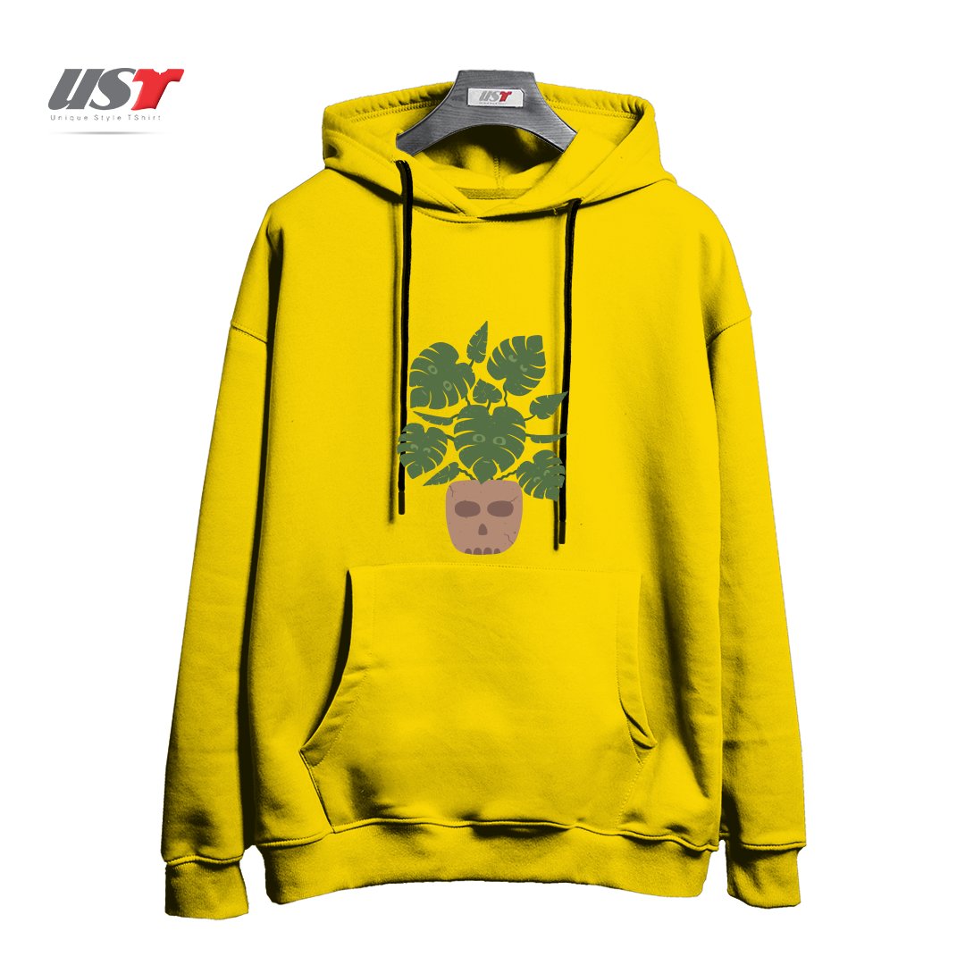 طرح MONSTERA هودی اورسایزرنگ زرد