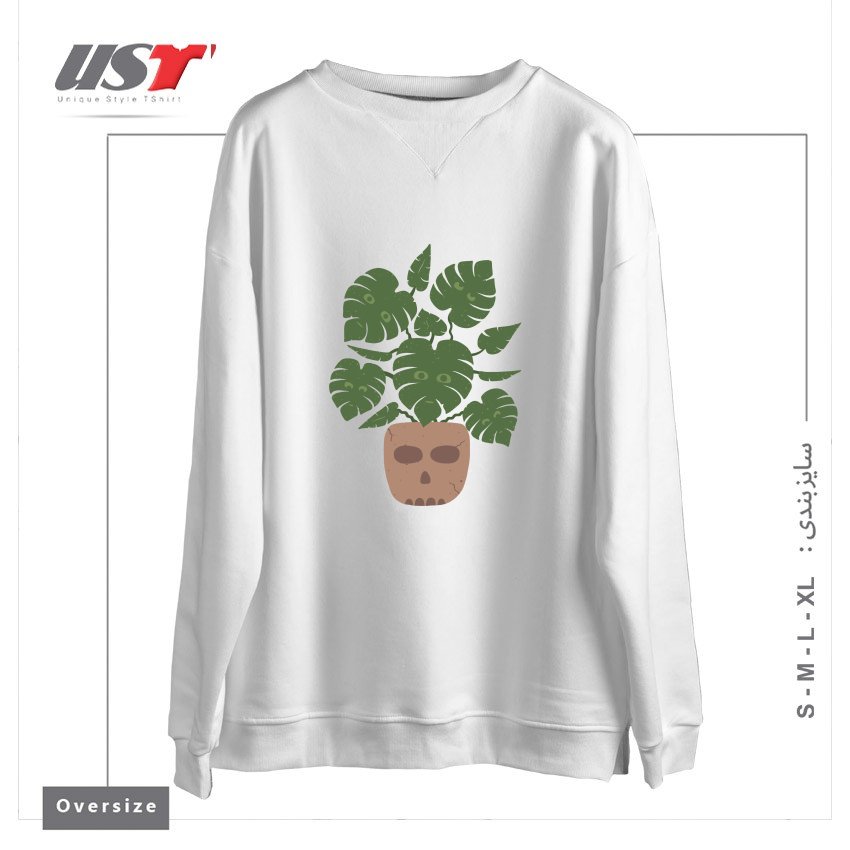 سوییشرت اورسایز طرح MONSTERA