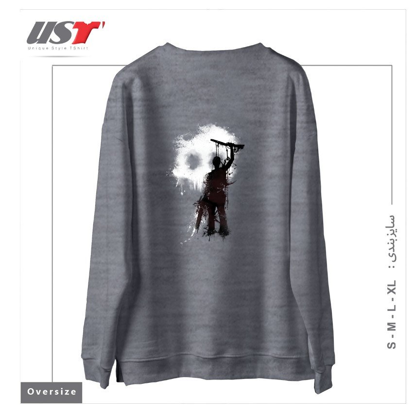 طرح MY RUDEBOY ASH سوییشرت اورسایزرنگ طوسی ملانژ