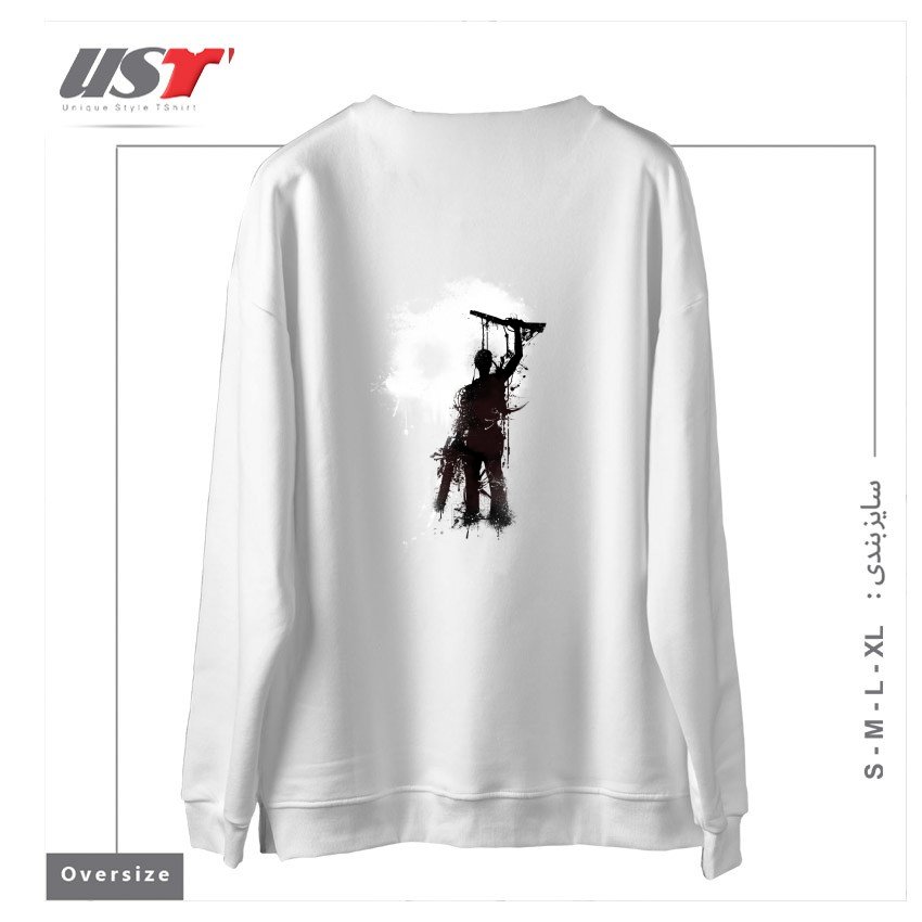 طرح MY RUDEBOY ASH سوییشرت اورسایزرنگ سفید