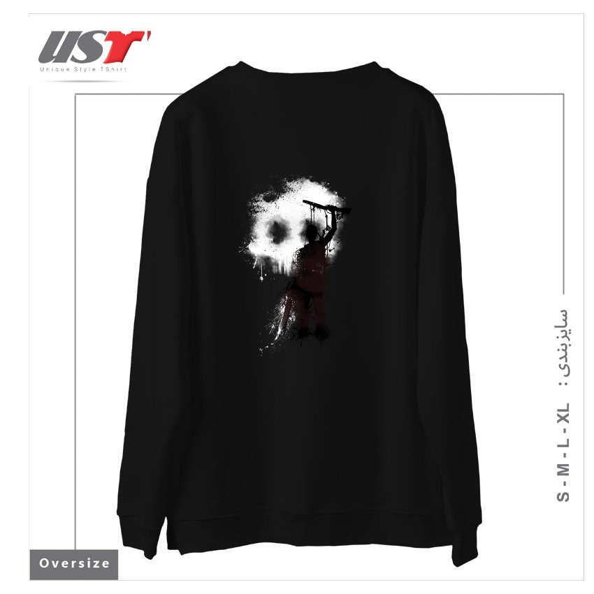 طرح MY RUDEBOY ASH سوییشرت اورسایزرنگ مشکی