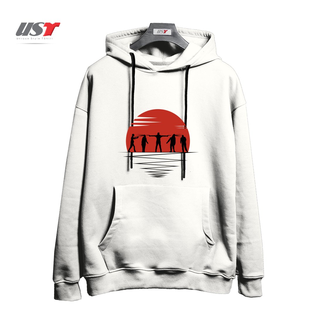 طرح MY ZOMBIE ART هودی اورسایزرنگ سفید