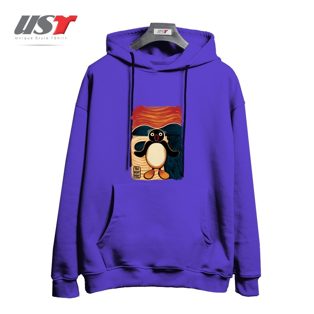 طرح NOOT NOOT SCREAM هودی اورسایزرنگ بنفش