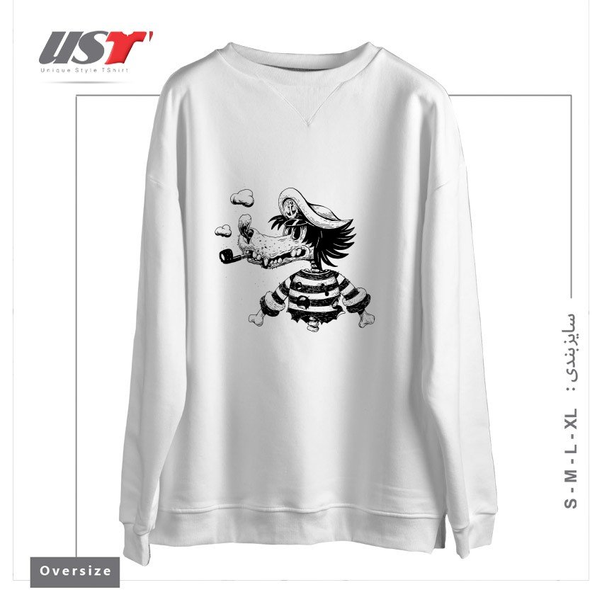 سوییشرت اورسایز طرح NU POGODI! WOLF3211