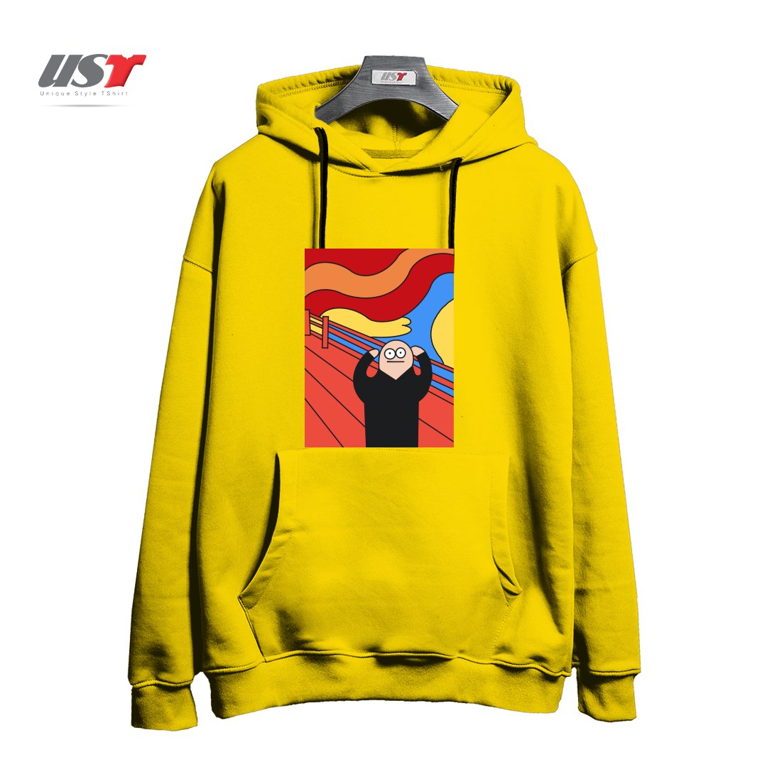 طرح THE SCREAM هودی اورسایزرنگ زرد
