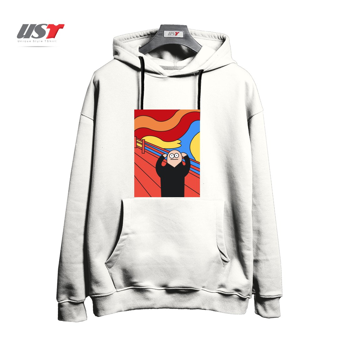 طرح THE SCREAM هودی اورسایزرنگ سفید