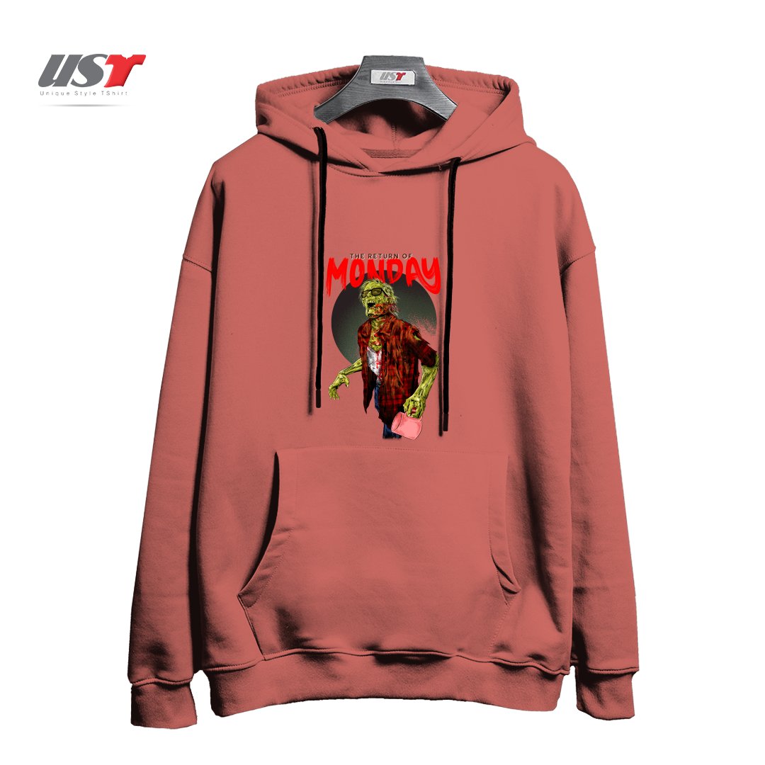طرح THE RETURN OF MONDAY هودی اورسایزرنگ آجری