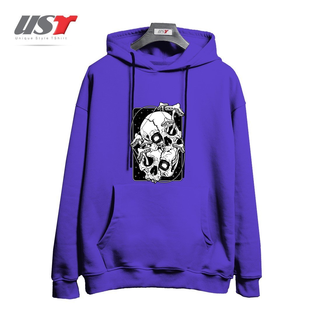 طرح OVERGROWN - MUSHROOMS GONE WILD هودی اورسایزرنگ بنفش