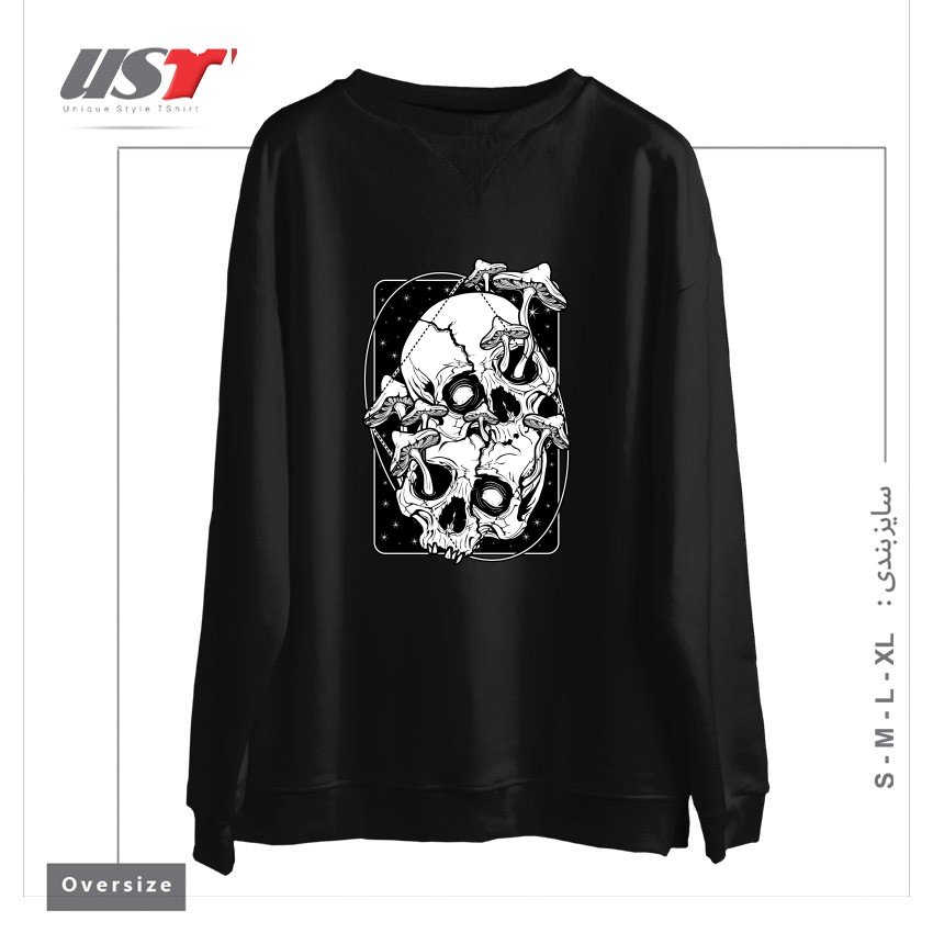 سوییشرت اورسایز طرح OVERGROWN - MUSHROOMS GONE WILD