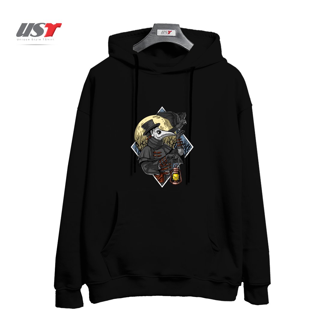 طرح PLAGUE DOCTOR هودی اورسایزرنگ مشکی