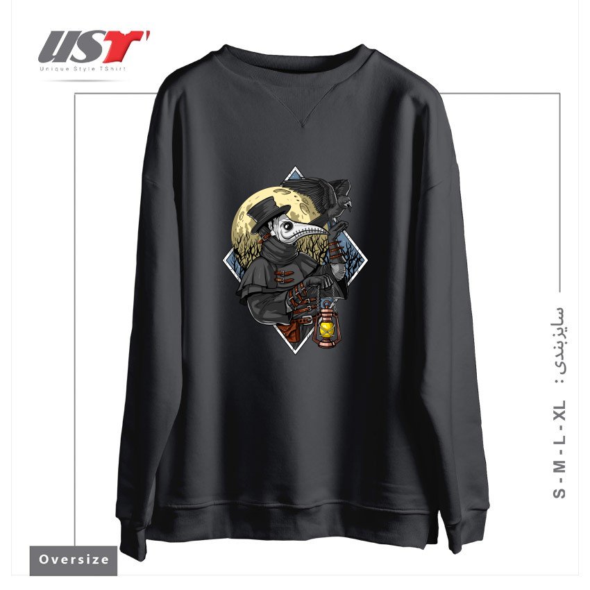 سوییشرت اورسایز طرح PLAGUE DOCTOR