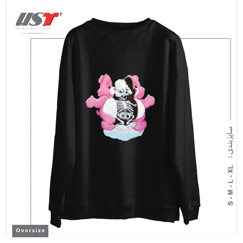 سوییشرت اورسایز طرح PIZZAZILLA X-RAY