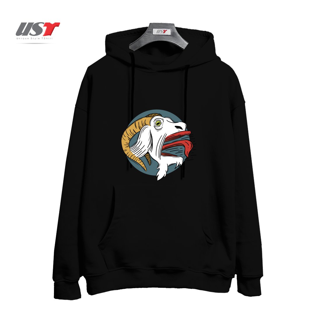 طرح SCREAMING GOAT! هودی اورسایزرنگ مشکی