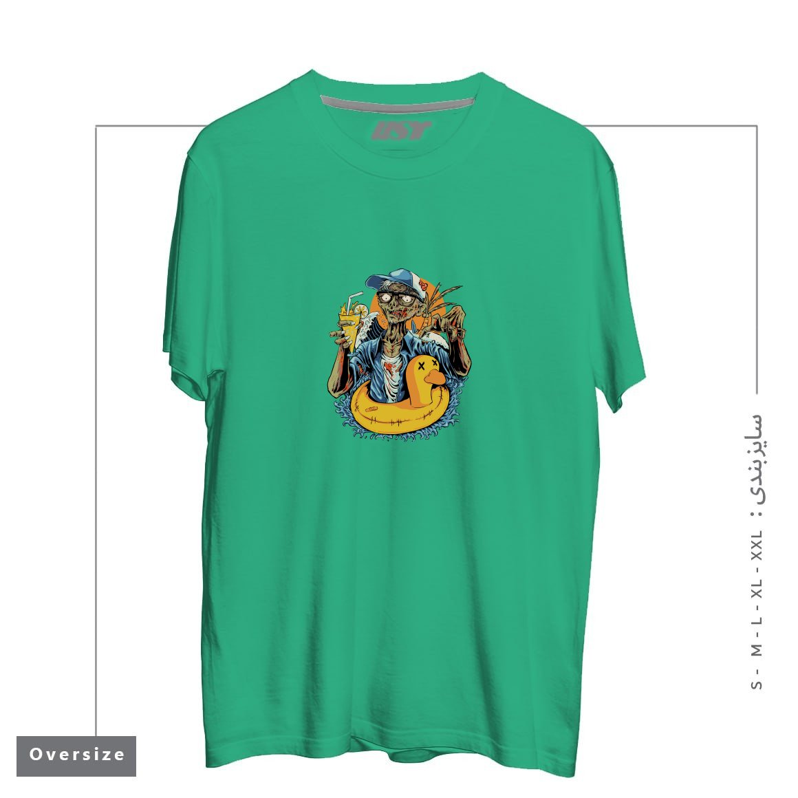 طرح SIREN HEAD POLITICAL HORROR CAMPAING تیشرت اورسایزرنگ سبز