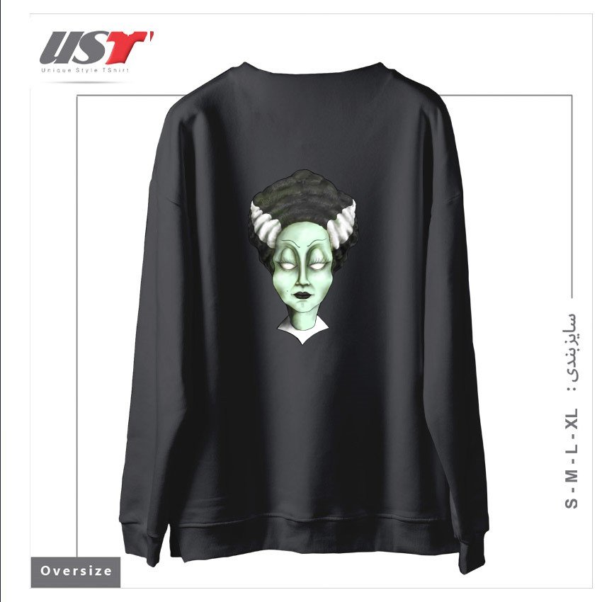 طرح THE BRIDE سوییشرت اورسایزرنگ دودی