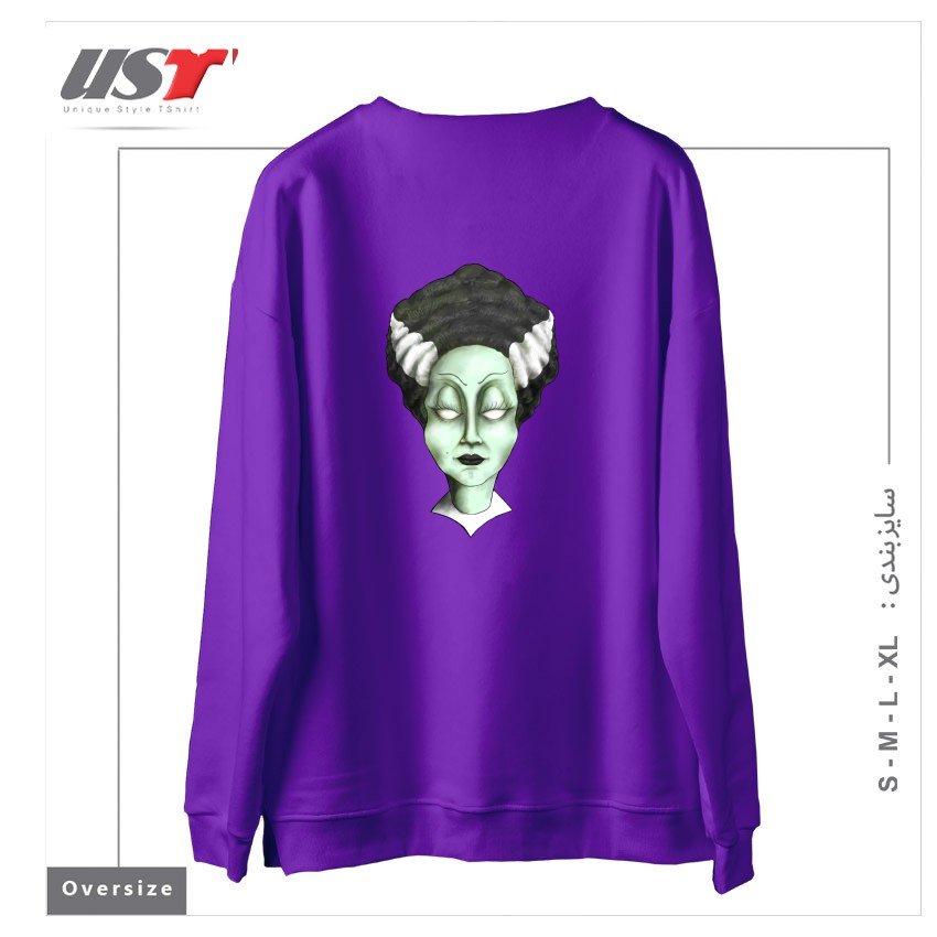 طرح THE BRIDE سوییشرت اورسایزرنگ بنفش