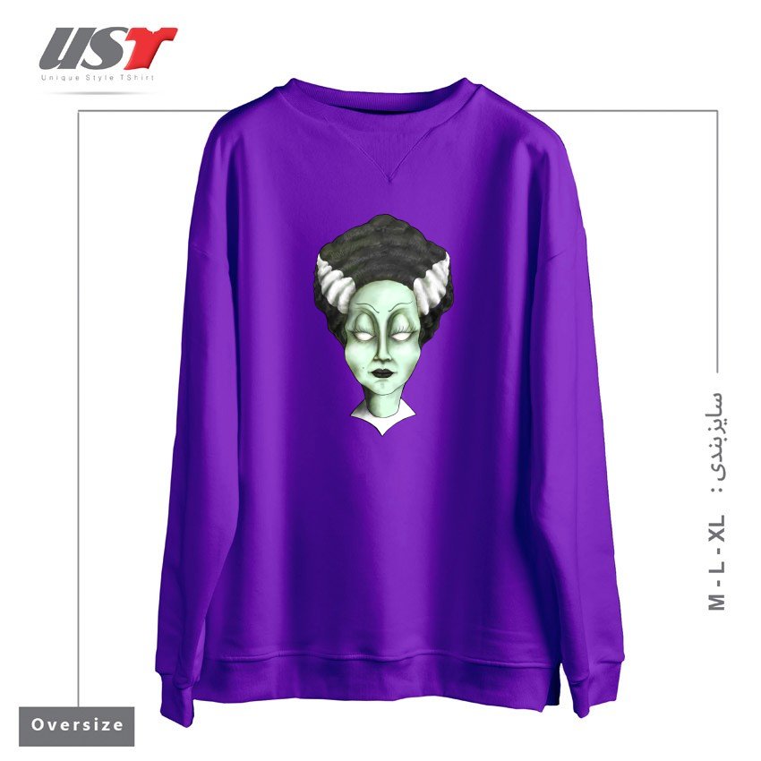 طرح THE BRIDE سوییشرت اورسایزرنگ بنفش