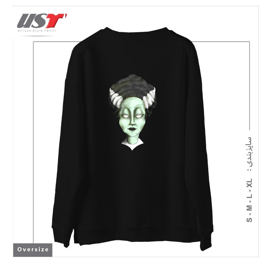 طرح THE BRIDE سوییشرت اورسایزرنگ مشکی