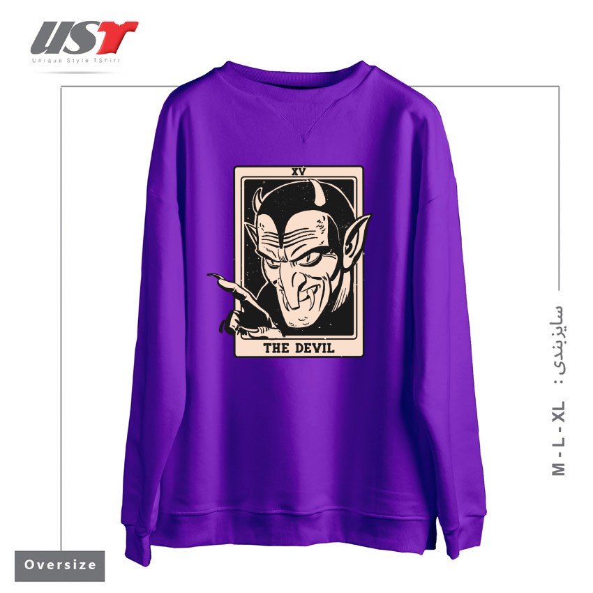 سوییشرت اورسایز طرح THE DEVIL TAROT