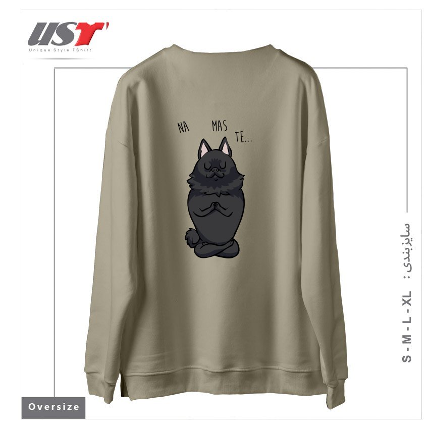 طرح NAMASTE SCHIPPERKE سوییشرت اورسایزرنگ نخودی