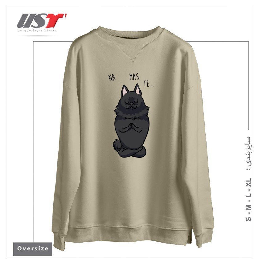 طرح NAMASTE SCHIPPERKE سوییشرت اورسایزرنگ نخودی