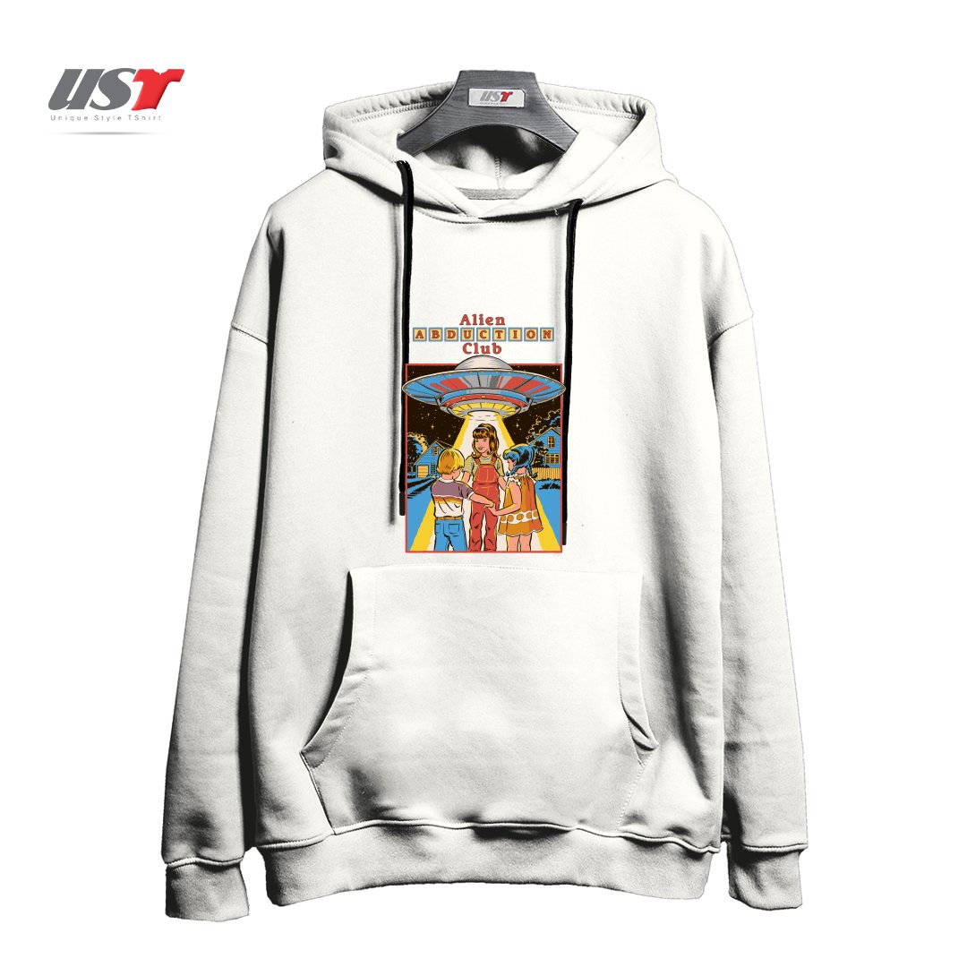 هودی اورسایز طرح ALIEN ABDUCTION CLUB (BLACK VARIANT)