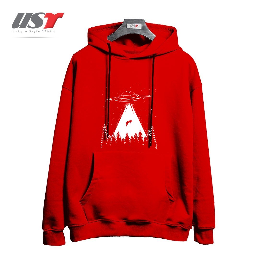 طرح ALIEN ABDUCTION هودی اورسایزرنگ قرمز