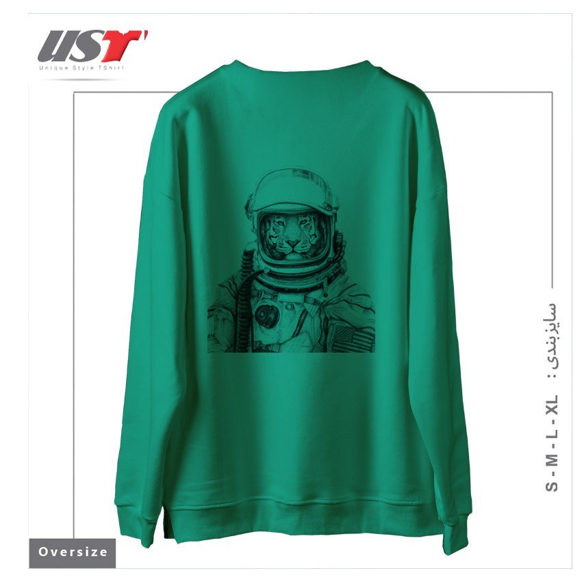 طرح APOLLO 18 سوییشرت اورسایزرنگ سبز سدری