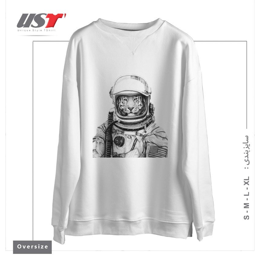 طرح APOLLO 18 سوییشرت اورسایزرنگ سفید
