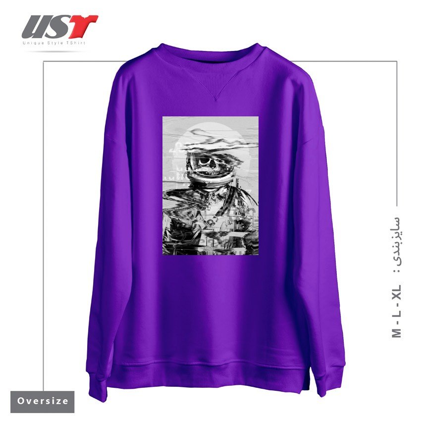 طرح ASTRO SKULL32115 سوییشرت اورسایزرنگ بنفش